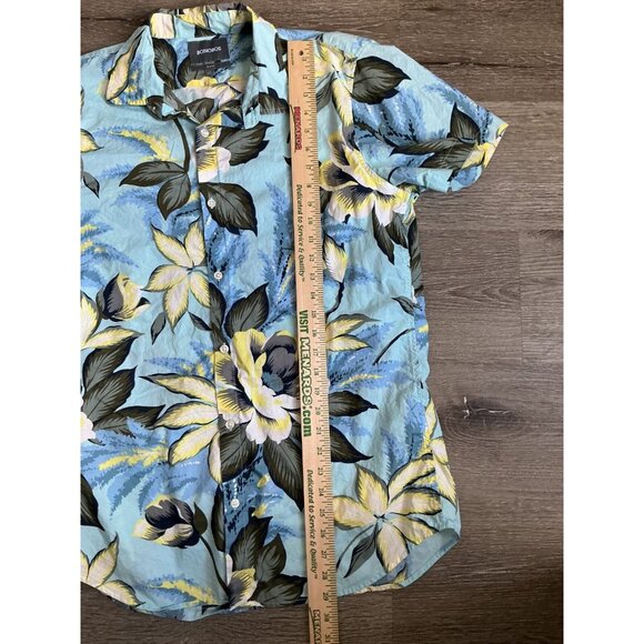 Bonobos Mens Large Long Button Up‎ Short Sleeve Shirt Slim Fit Stretch Floral - Picture 6 of 8